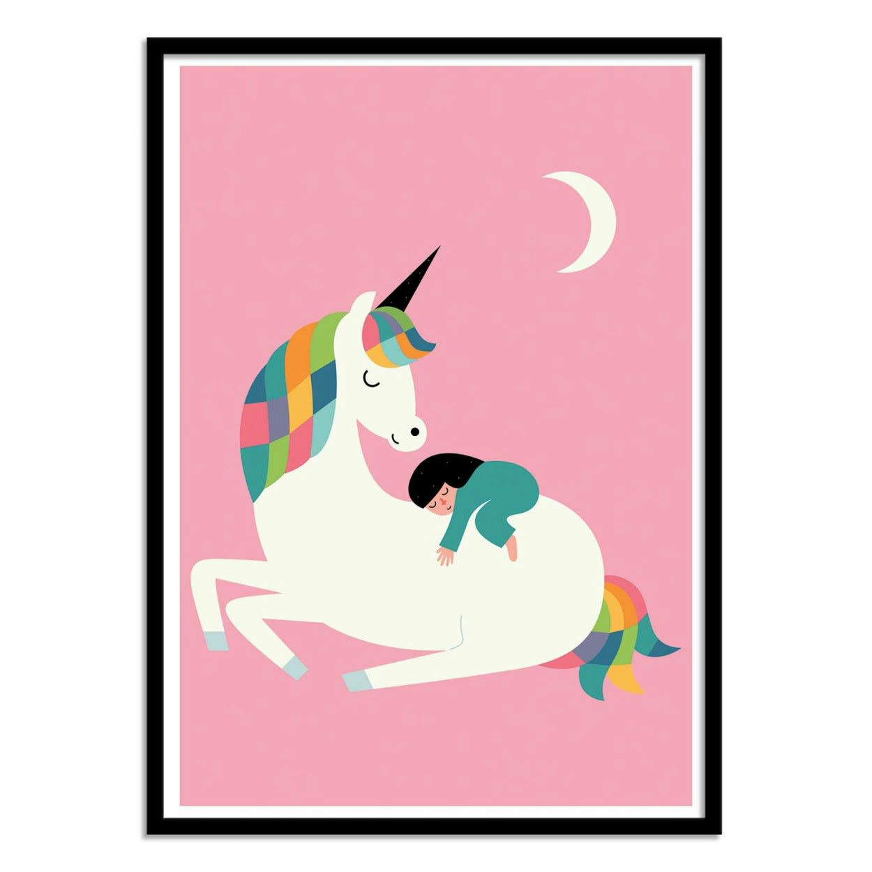 ANDY WESTFACE - ME TIME -  Affiche d'art avec Cadre bois noir - 30 x 40 cm