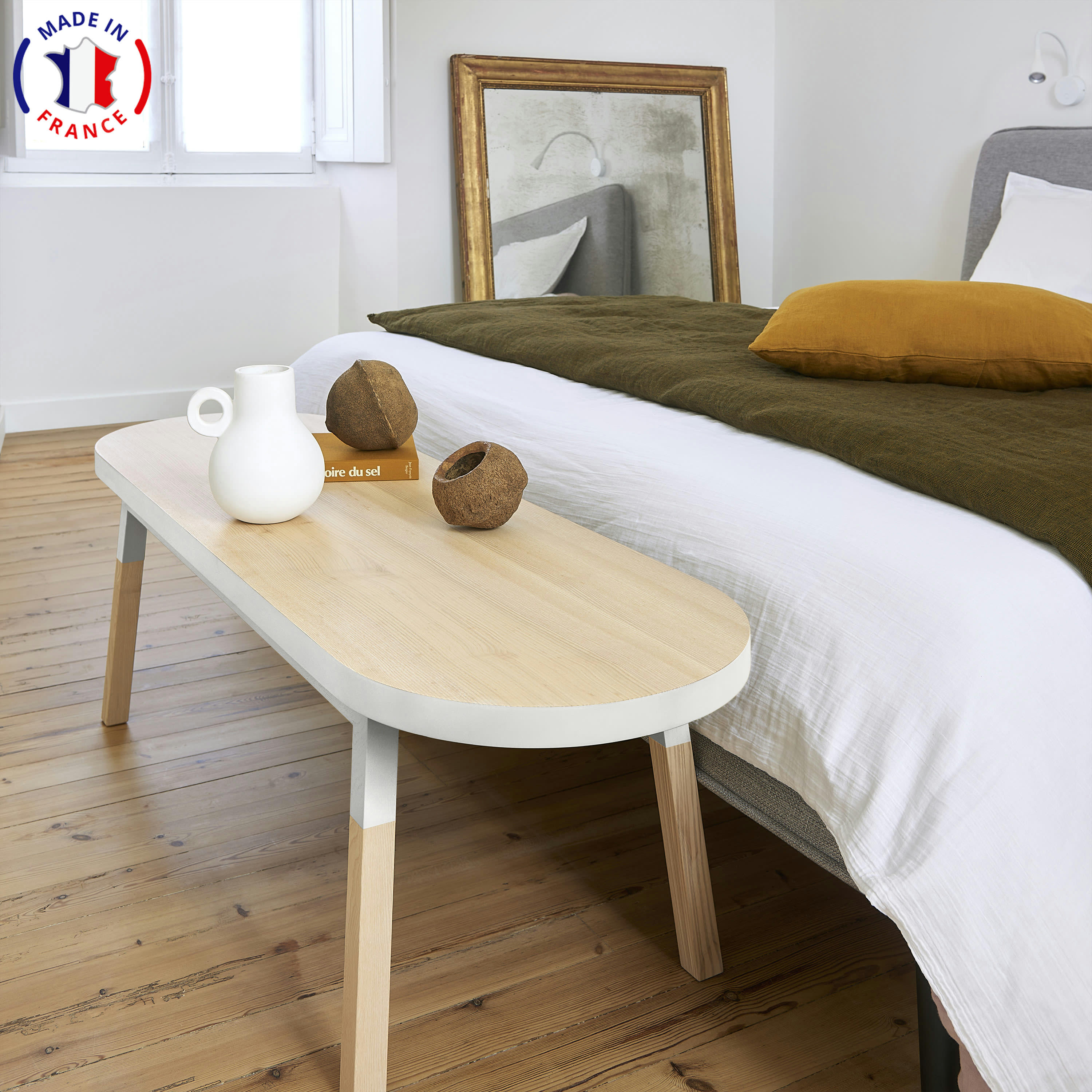 EGEE - Bout de lit banc 140 cm, 100% frêne massif