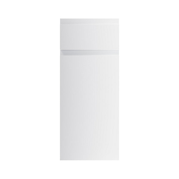 Façade de cuisine 1 porte et 1 tiroir Garcinia gris clair brillant l. 30 cm x H. 72 cm GoodHome