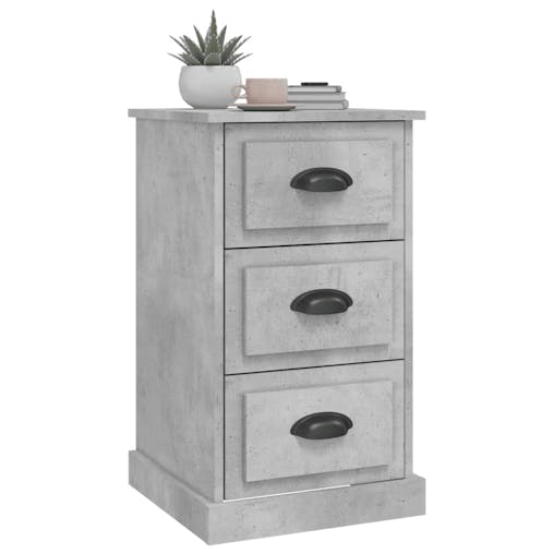 NNEVL Bedside Cabinet Concrete Grey 39x39x67 cm Engineered Wood