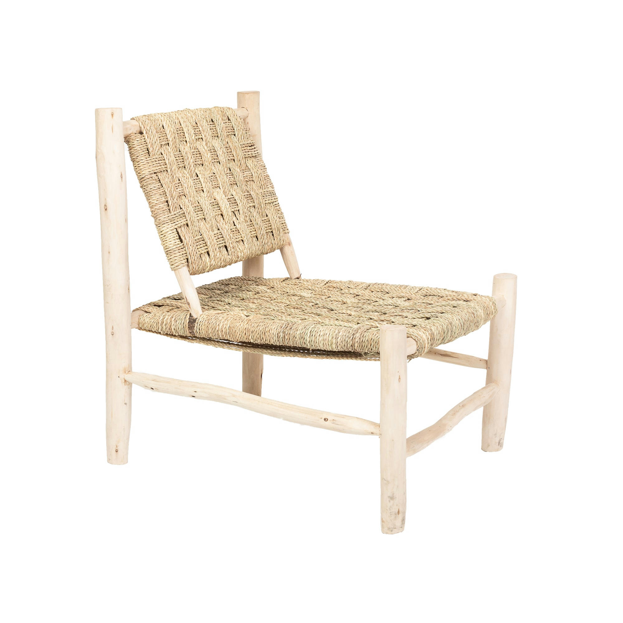 LODJO - Fauteuil tressé en doum et bois d'eucalyptus