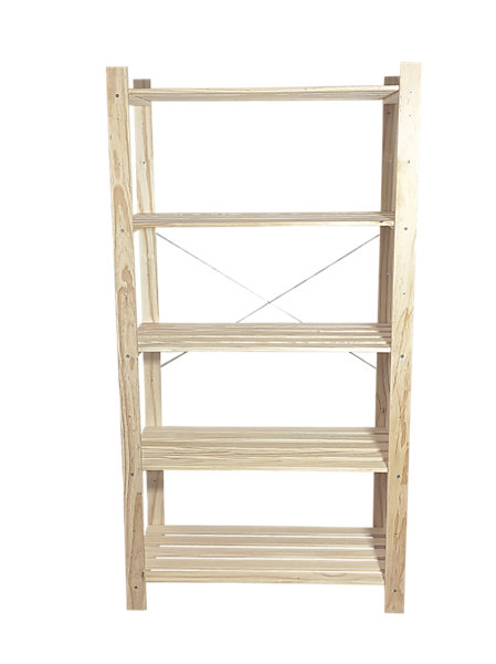 étagère de garage en bois 5 tablettes L.90 x H.170 x P.45 cm Symbios