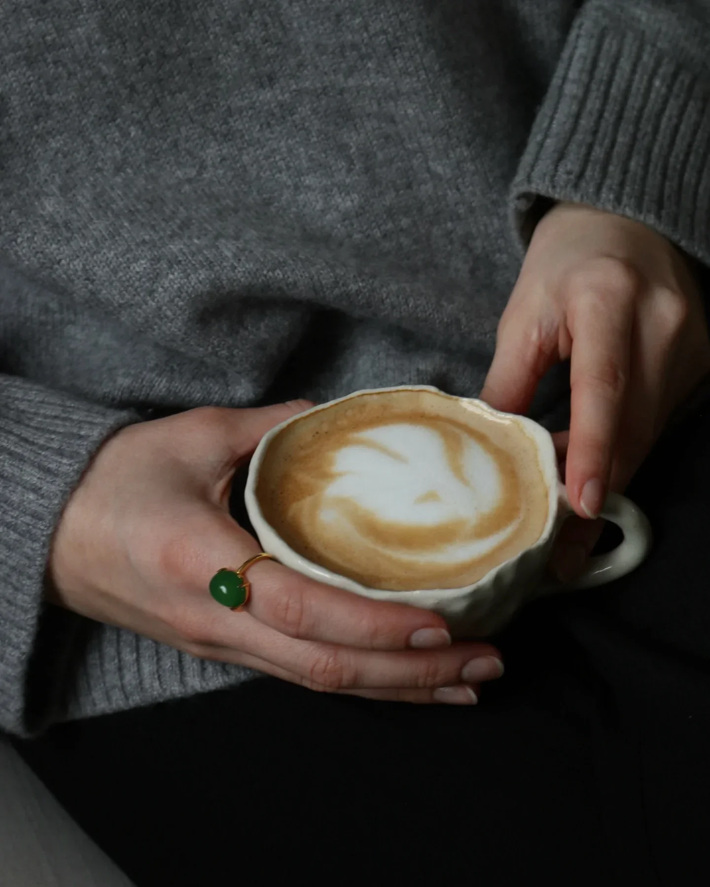 Dew — Green Jade Stone Ring