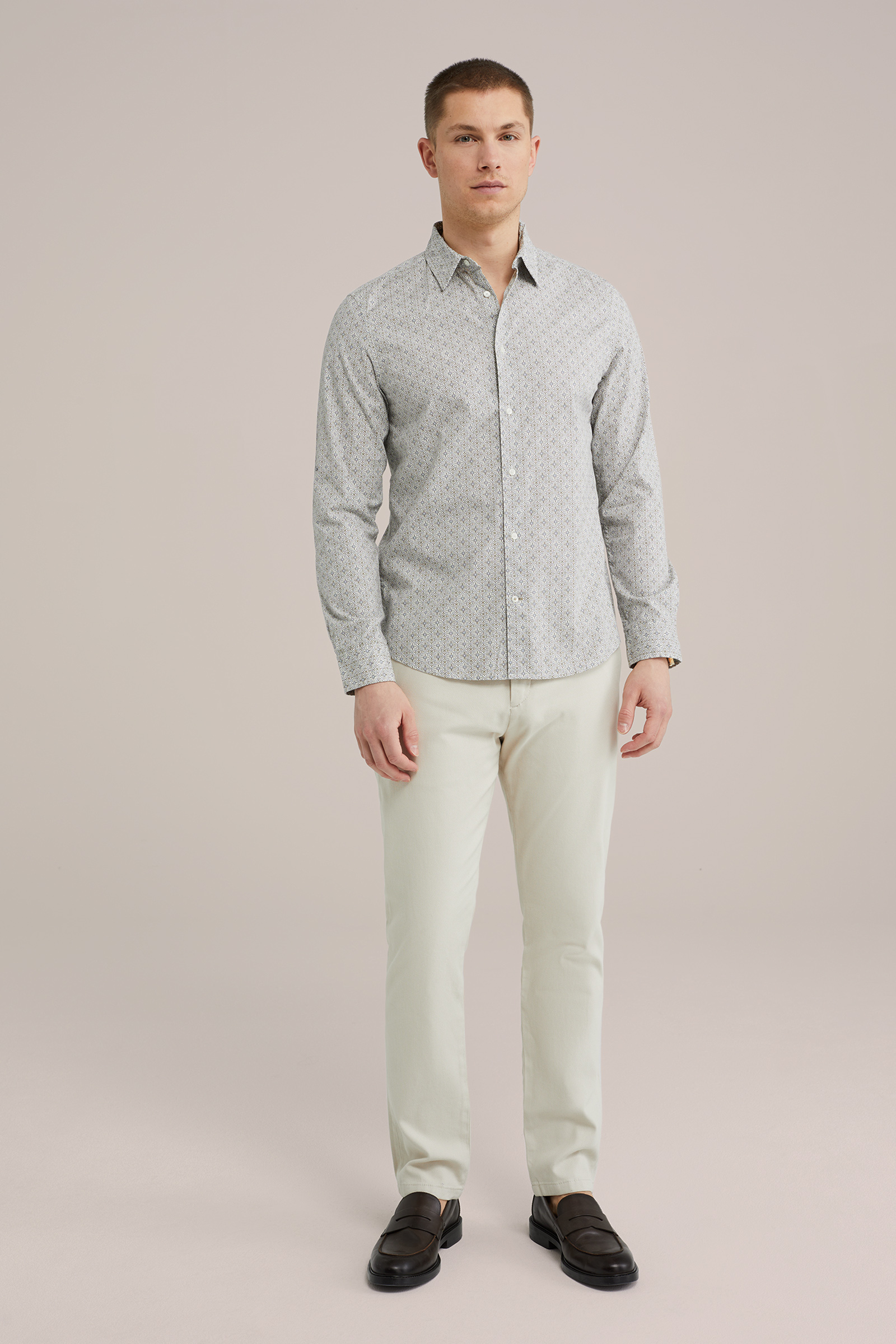 Heren Slim fit overhemd met print