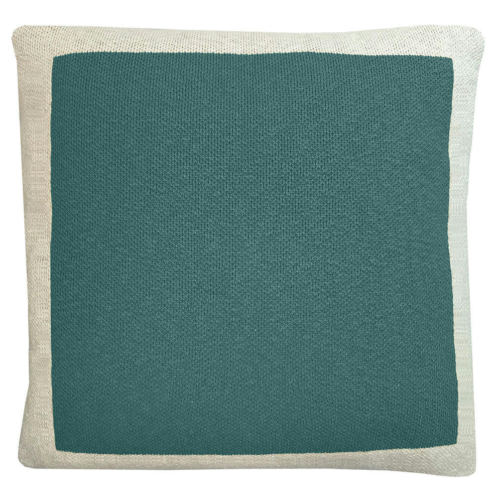 TRICOTÉ - Coussin poster tricot uni vert sapin 50x50