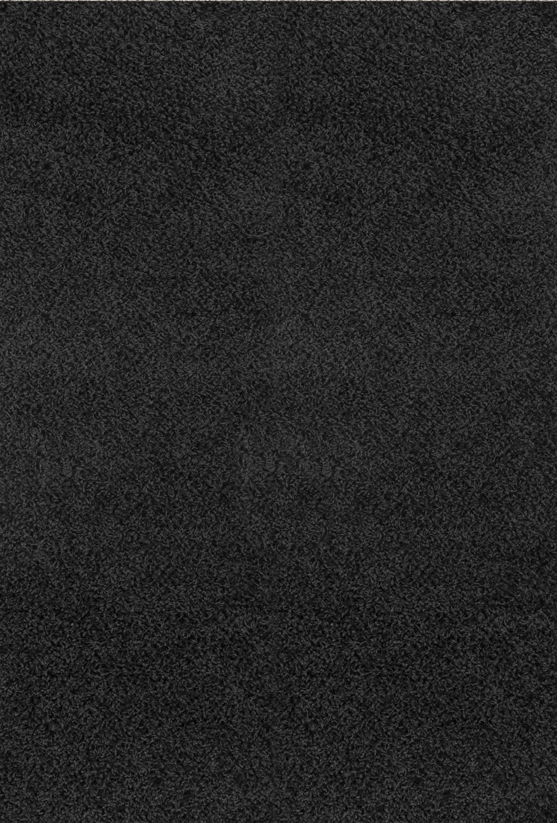 LILLY - Tapis Shaggy Uni Chic Noir 120x170