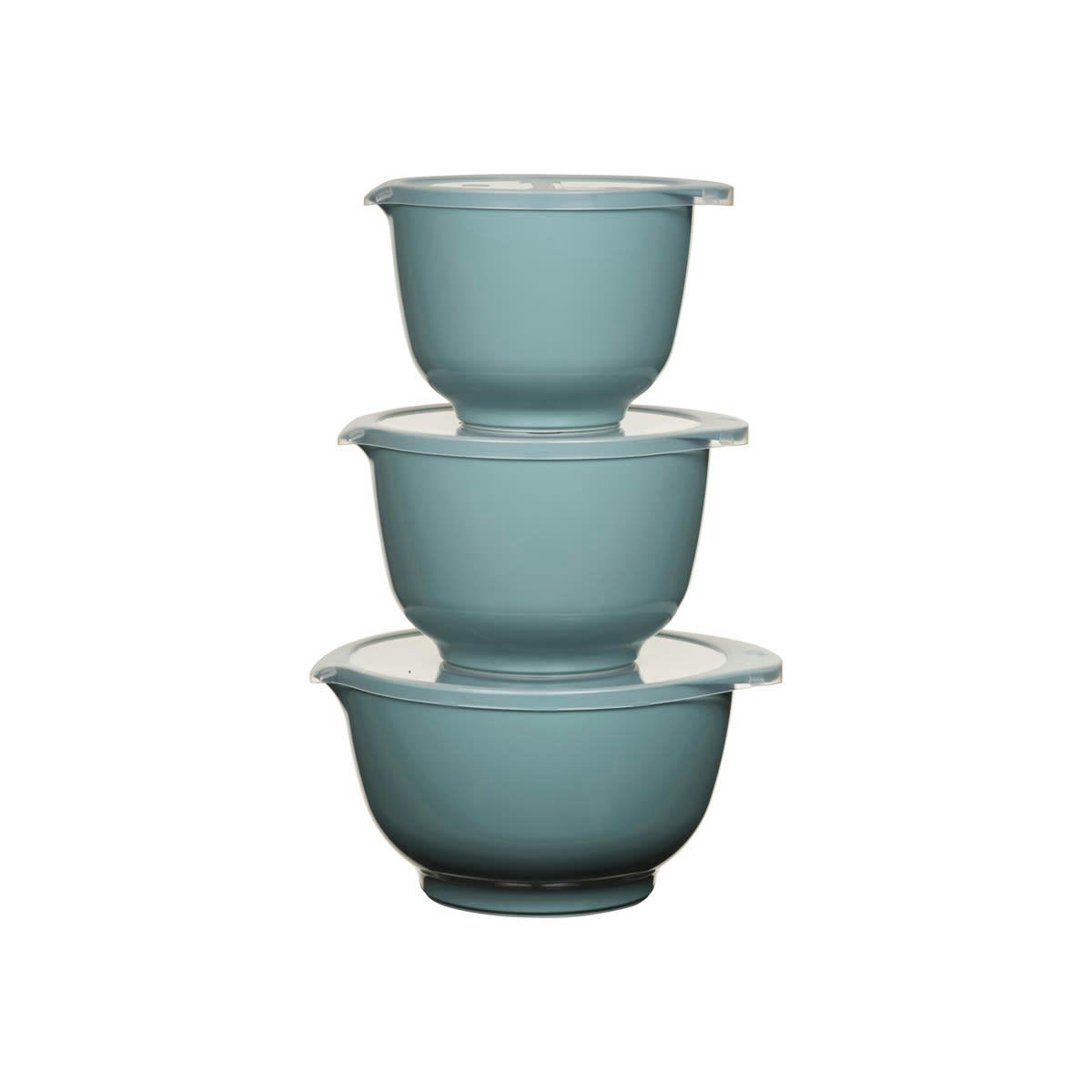 MARGRETHE - Ensemble saladiers en plastique bleu turquoise - Lot de 3