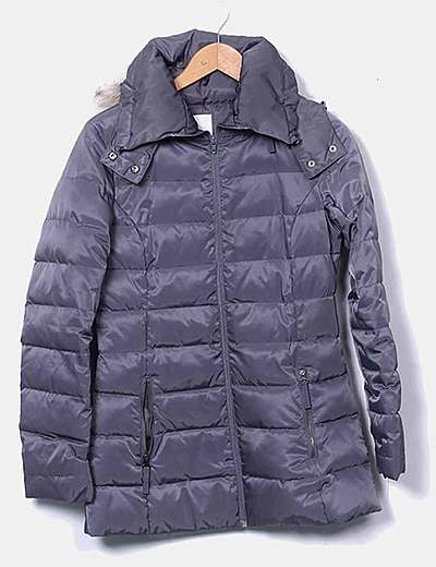 Camaïeu Gray quilted parka with gray hood