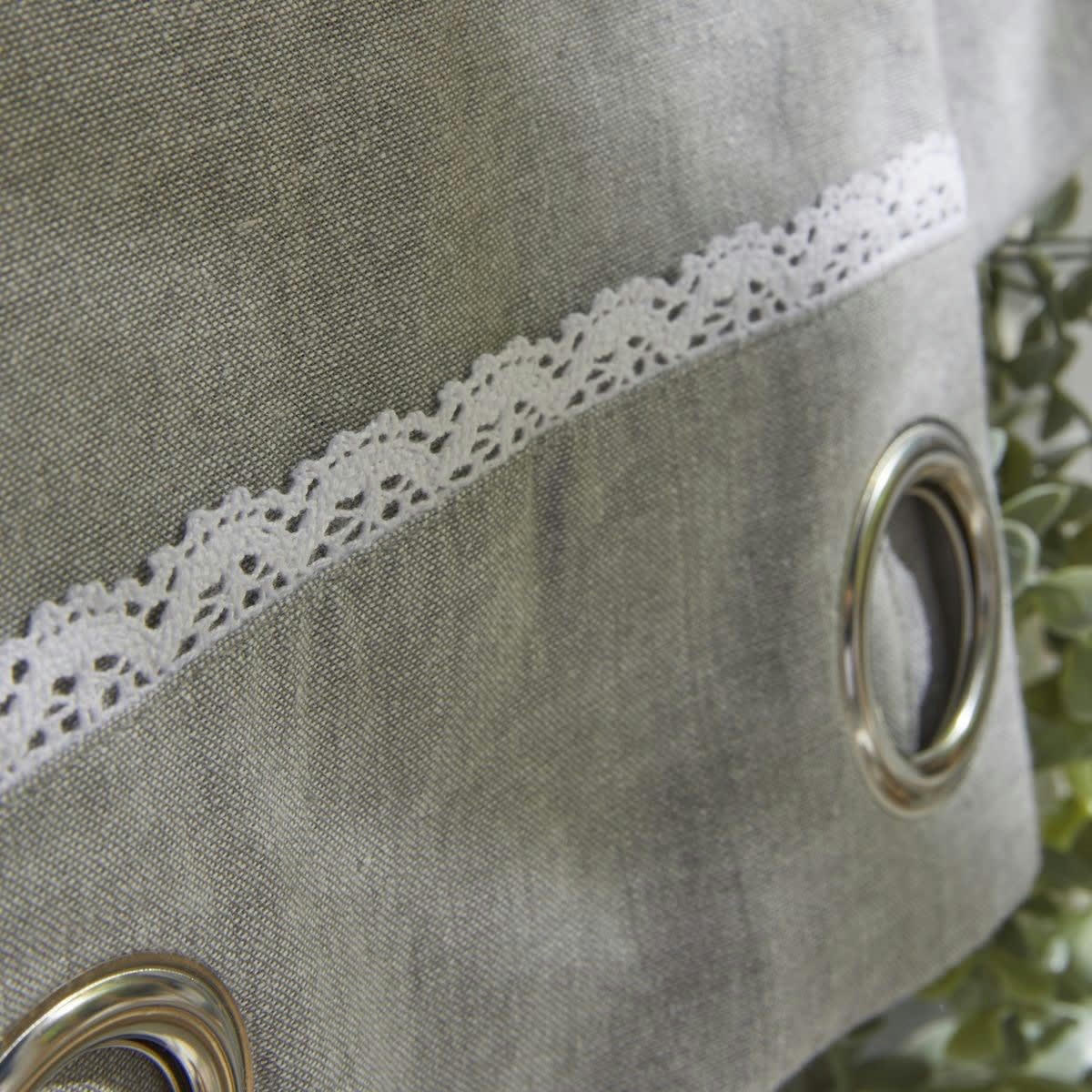 CHARME - Rideau à �illets en coton gris 140x240