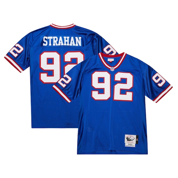 Michael Strahan New York Giants 1993 Authentic Throwback Retired Player Jersey - Royal/White