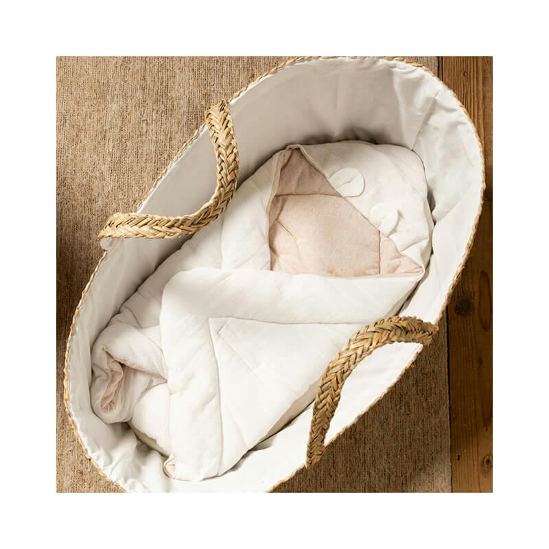 - Couffin en jonc de mer naturel et matelas