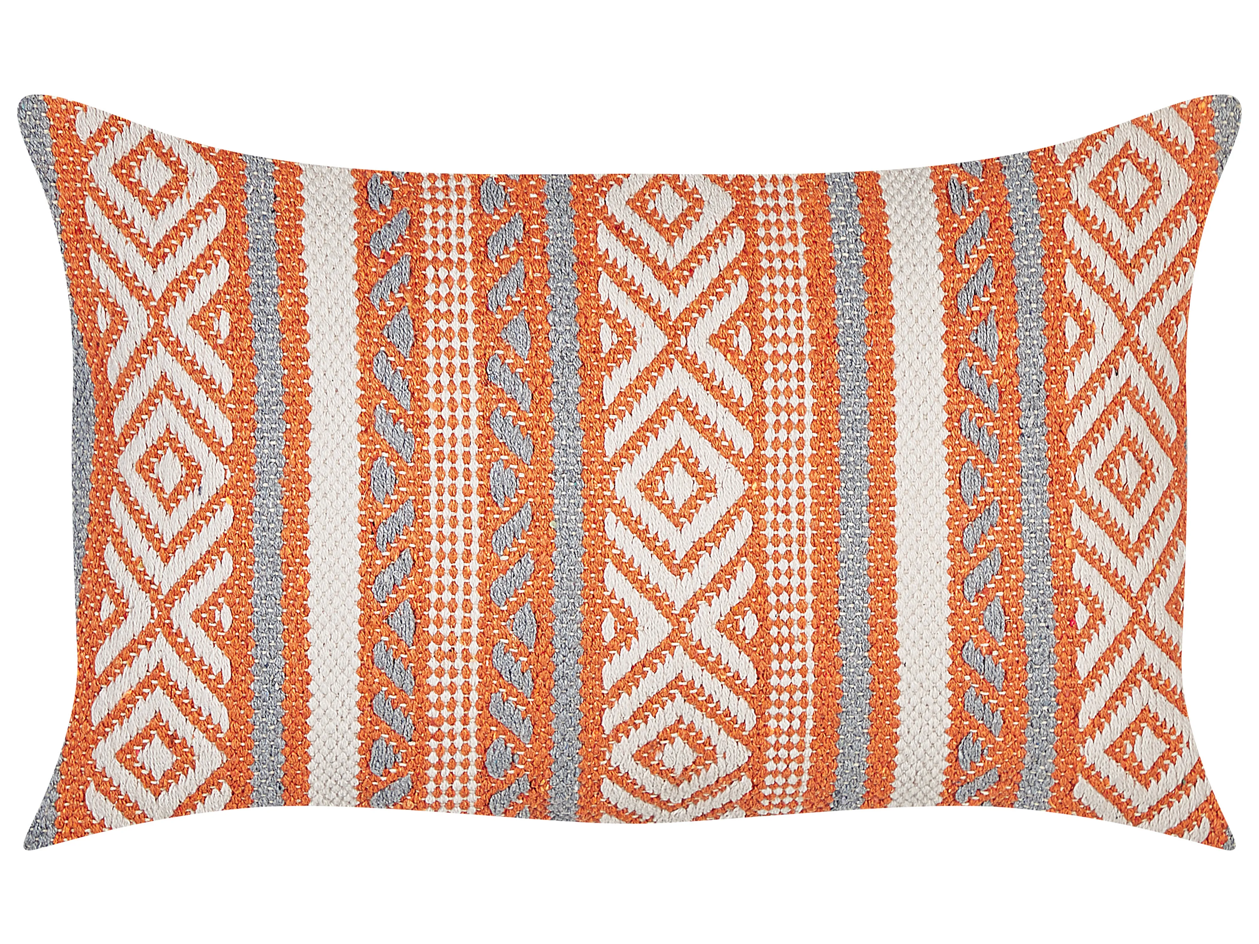 Throw Cushion INULA Cotton 30 x 50 cm Orange Geometric Pattern
