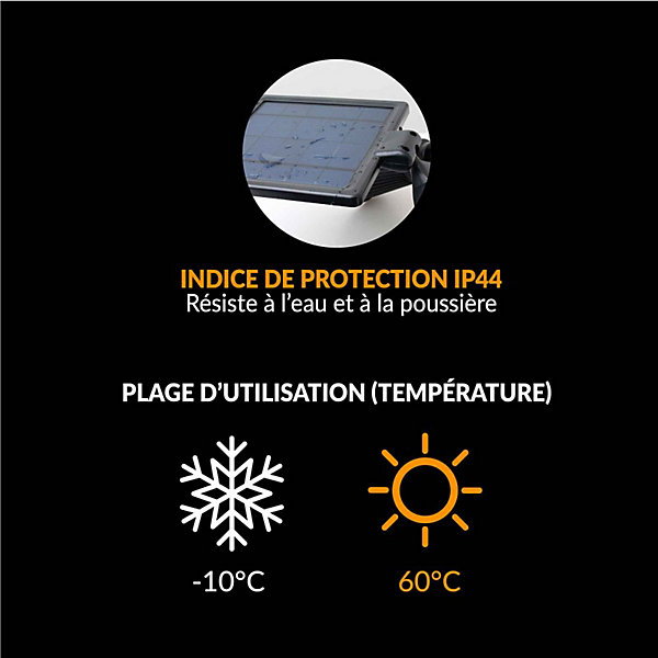 L450 - Projecteur Solaire Led Double - 400 Lumens - Batterie 4000mah - Ip44 - Extérieur