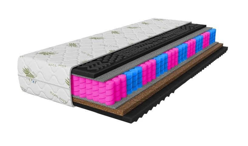 Materac masujący 90x200 Aloe Vera PREMIUM BLACK 24 cm KOKOS H3/H4 eko
