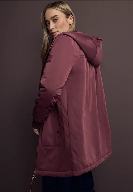 Langer Blouson mit Kapuze