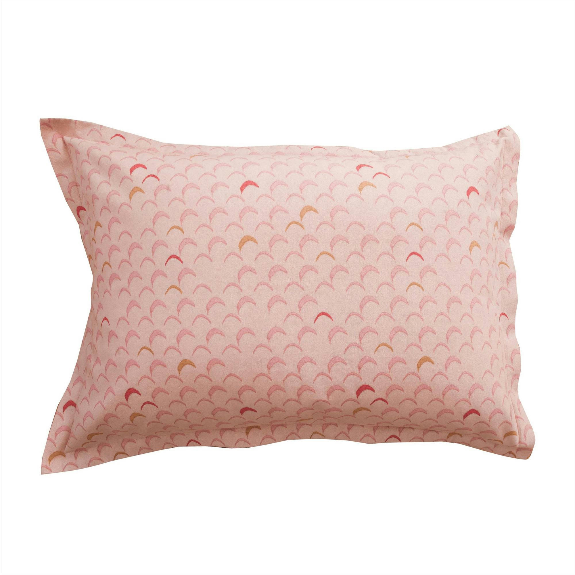 PASTILLES COTON - Taie volant 63x63 rose en coton