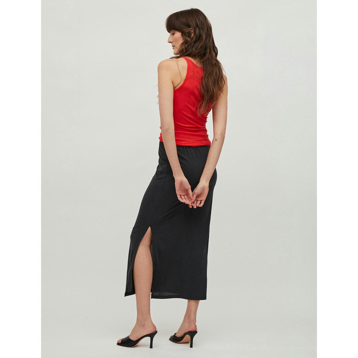Jupe longue, taille haute