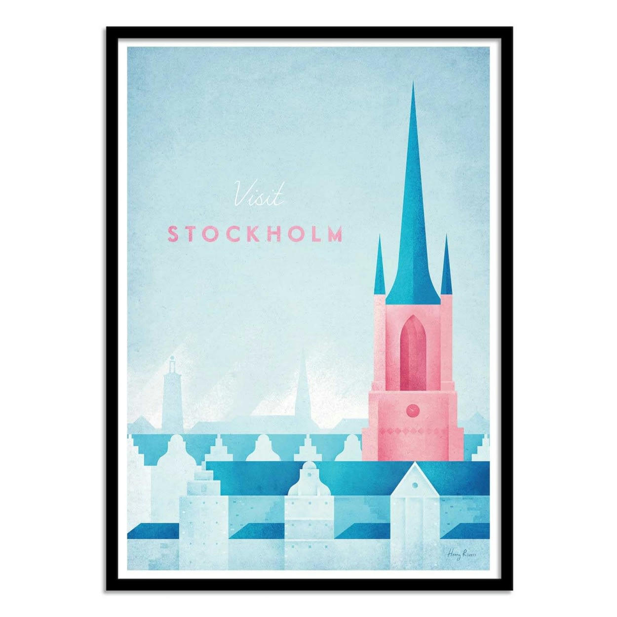 HENRY RIVERS - VISIT STOCKHOLM - Affiche d'art 50 x 70 cm