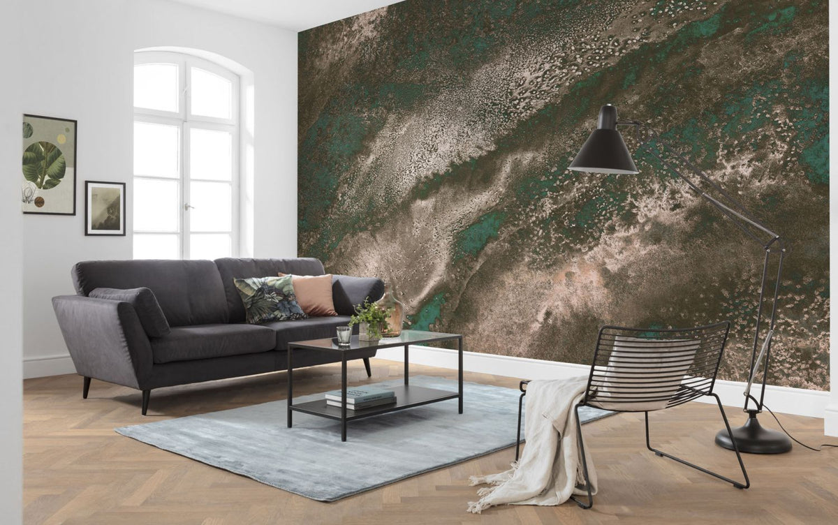 Sanders & Sanders fotobehang kunst bruin en groen - 400 x 280 cm - 612476