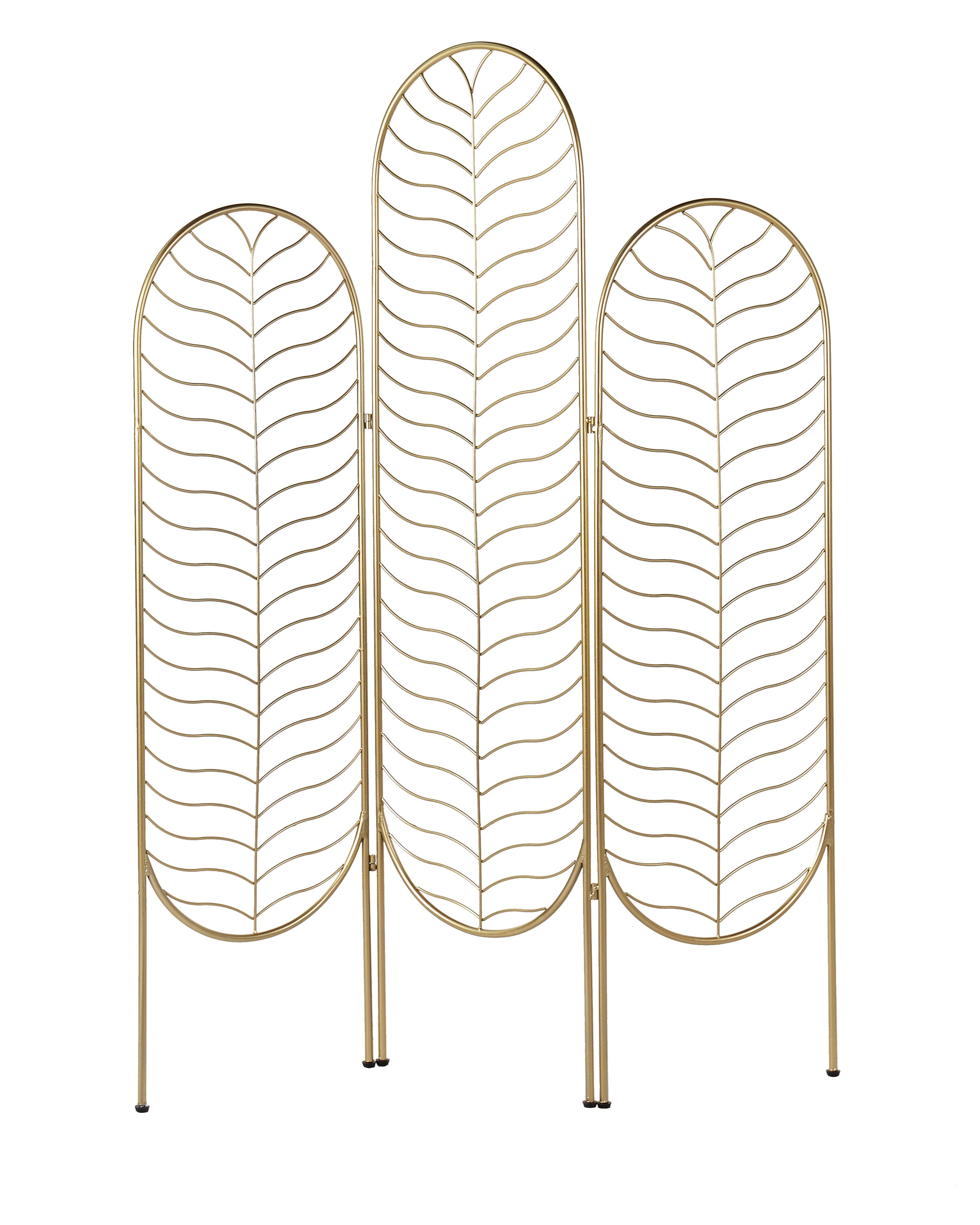 3 Panel Room Divider PESCIA Gold 120 cm 160 cm