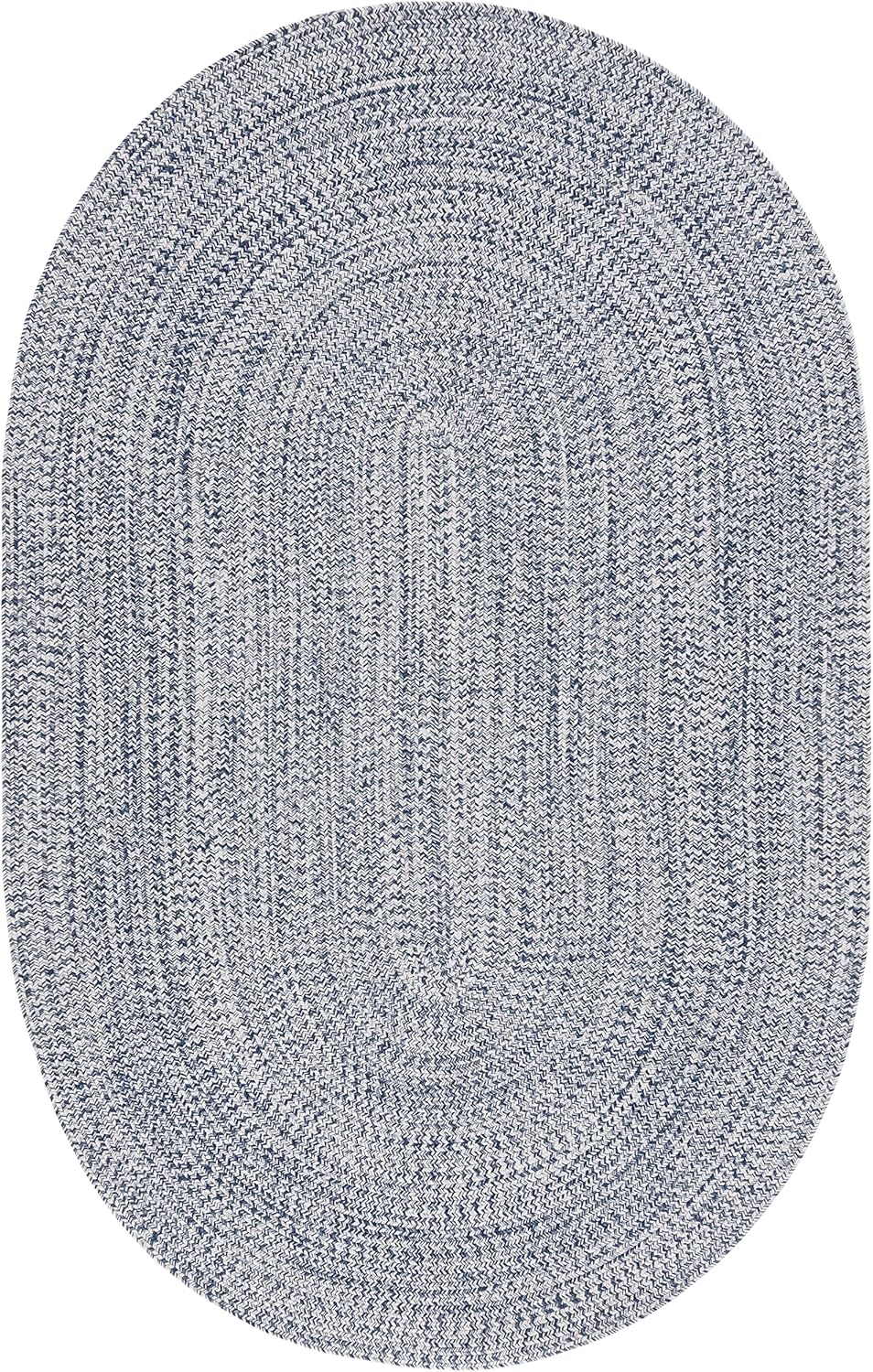 SAFAVIEH Washable Rug Outdoor Braided Collection - 8' x 10' Oval, Dark Blue & Ivory, Handmade & Reversible, Non-Shedding & Easy to Clean, Ideal for Patio, Backyard, Mudroom (BRA201N)