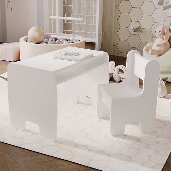 Bureau enfant avec chaise - Blanc