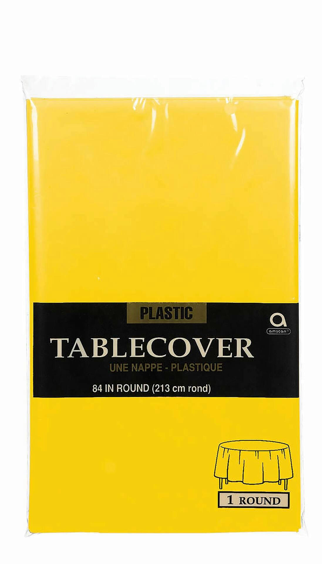 Amscan Plastic Tablecover, Round, 84-in