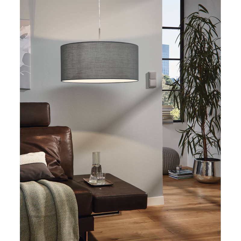 Suspension Pasteri gris Ø 53 cm E27 60 W EGLO