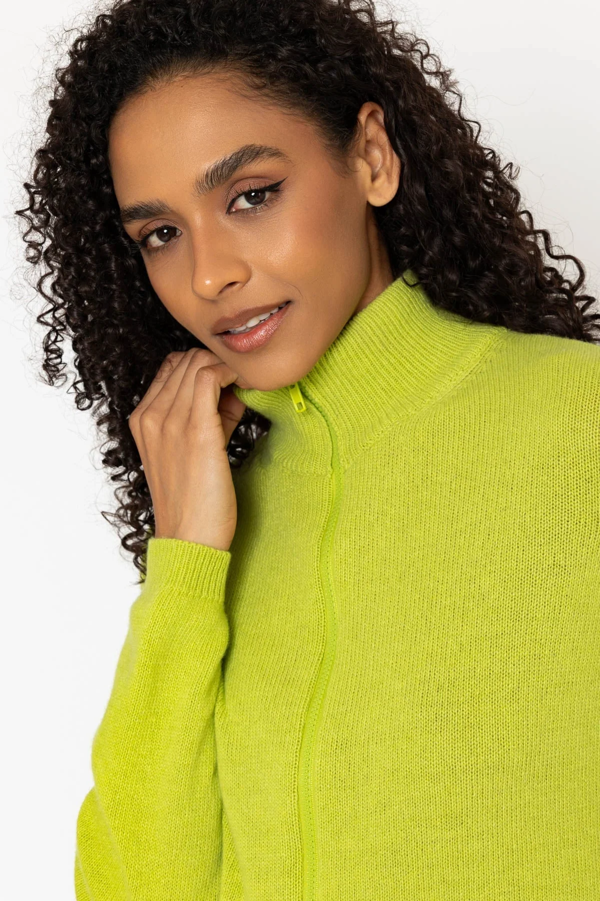 Green Cashmere Wool Blend Cardigan