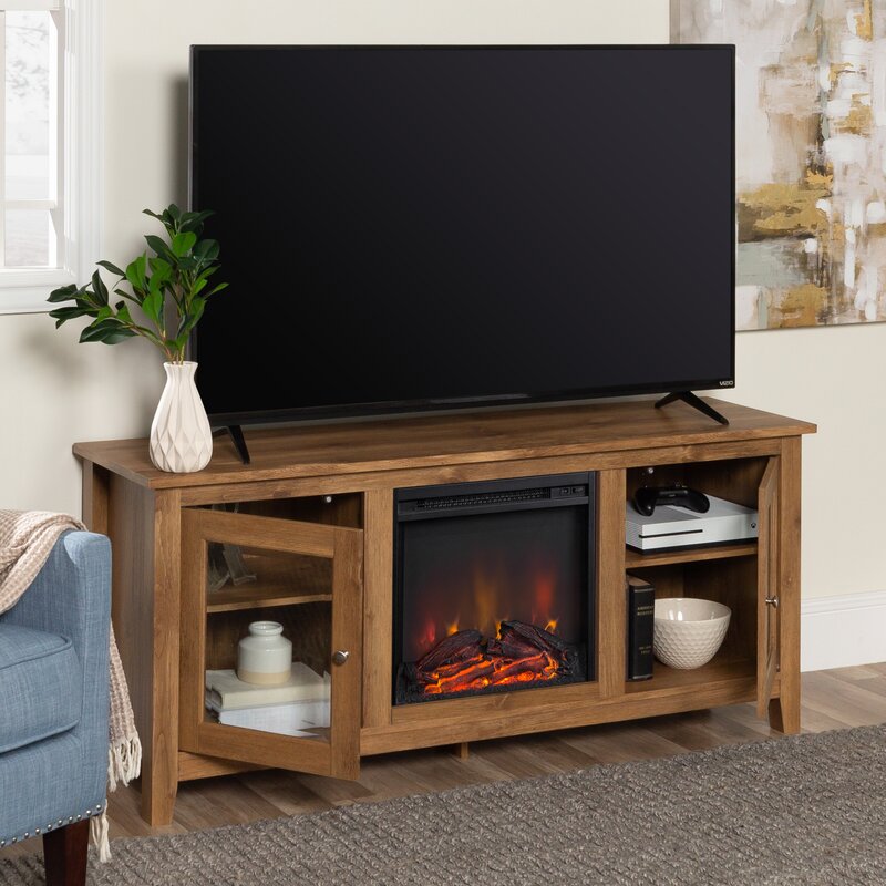 Kohn TV Stand for TVs up to 65 with Electric Fireplace Included