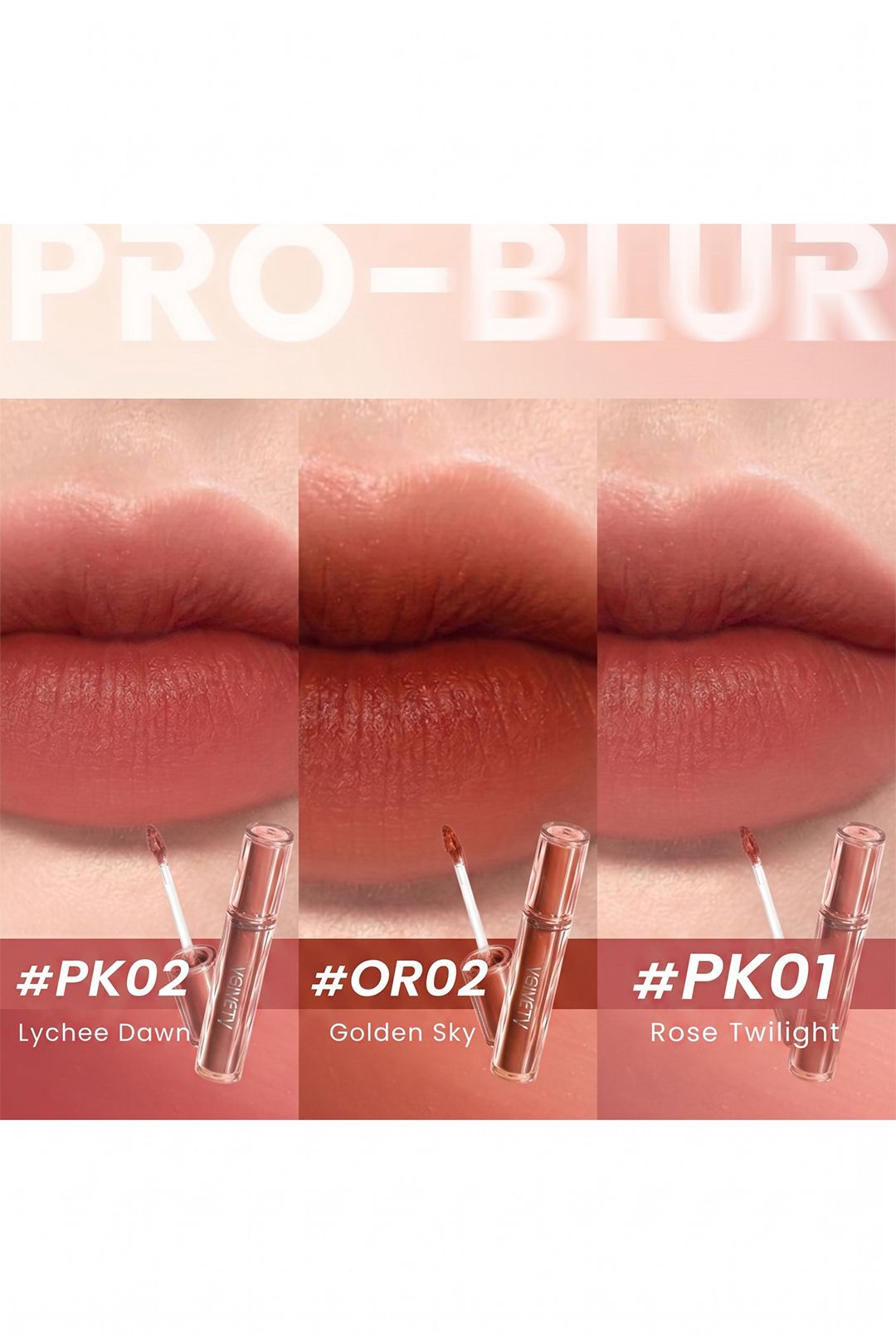 SHEONLY 3Pcs Airy Velvet Lip Tints