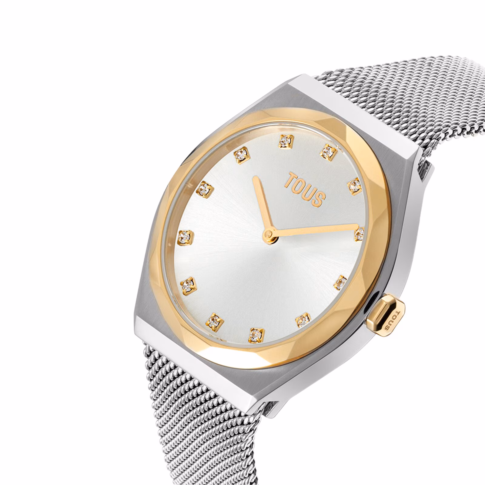 Reloj analógico con brazalete de acero y acero dorado Karat Round Mesh
