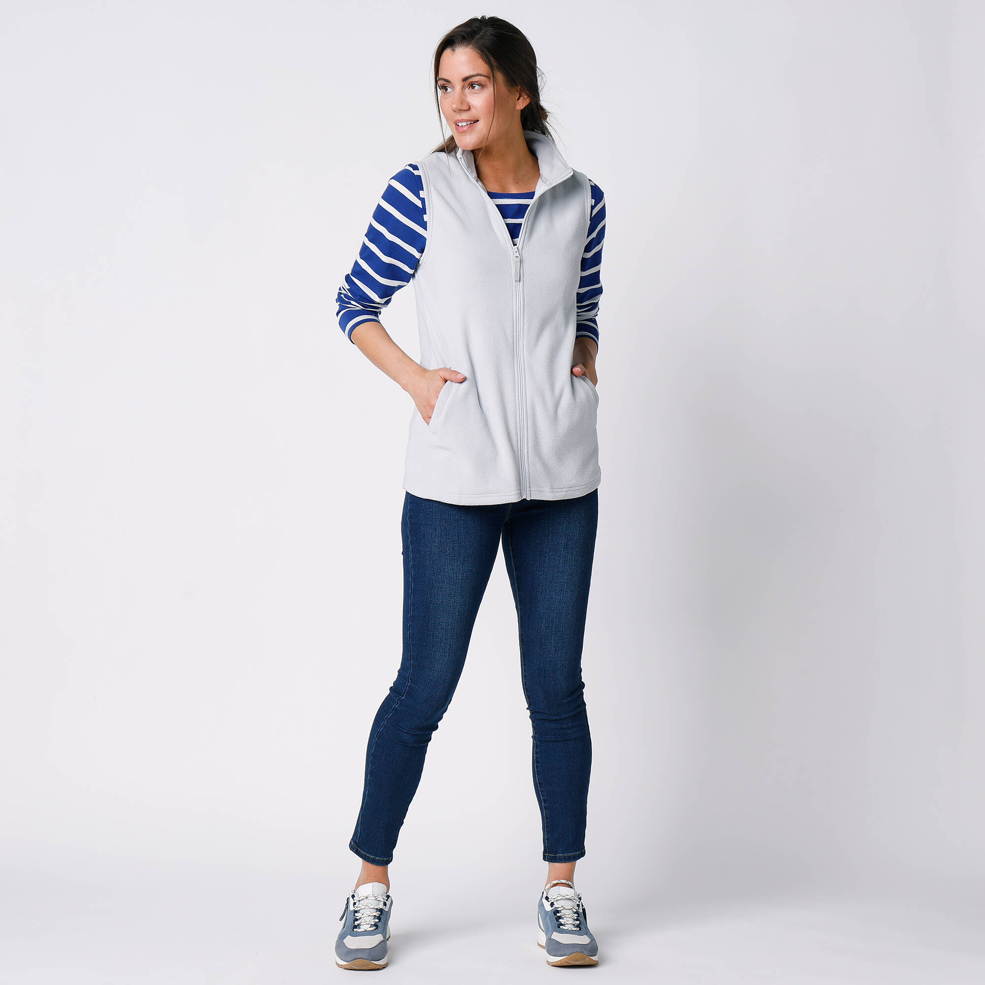 Veste zippée maille polaire, sans manches