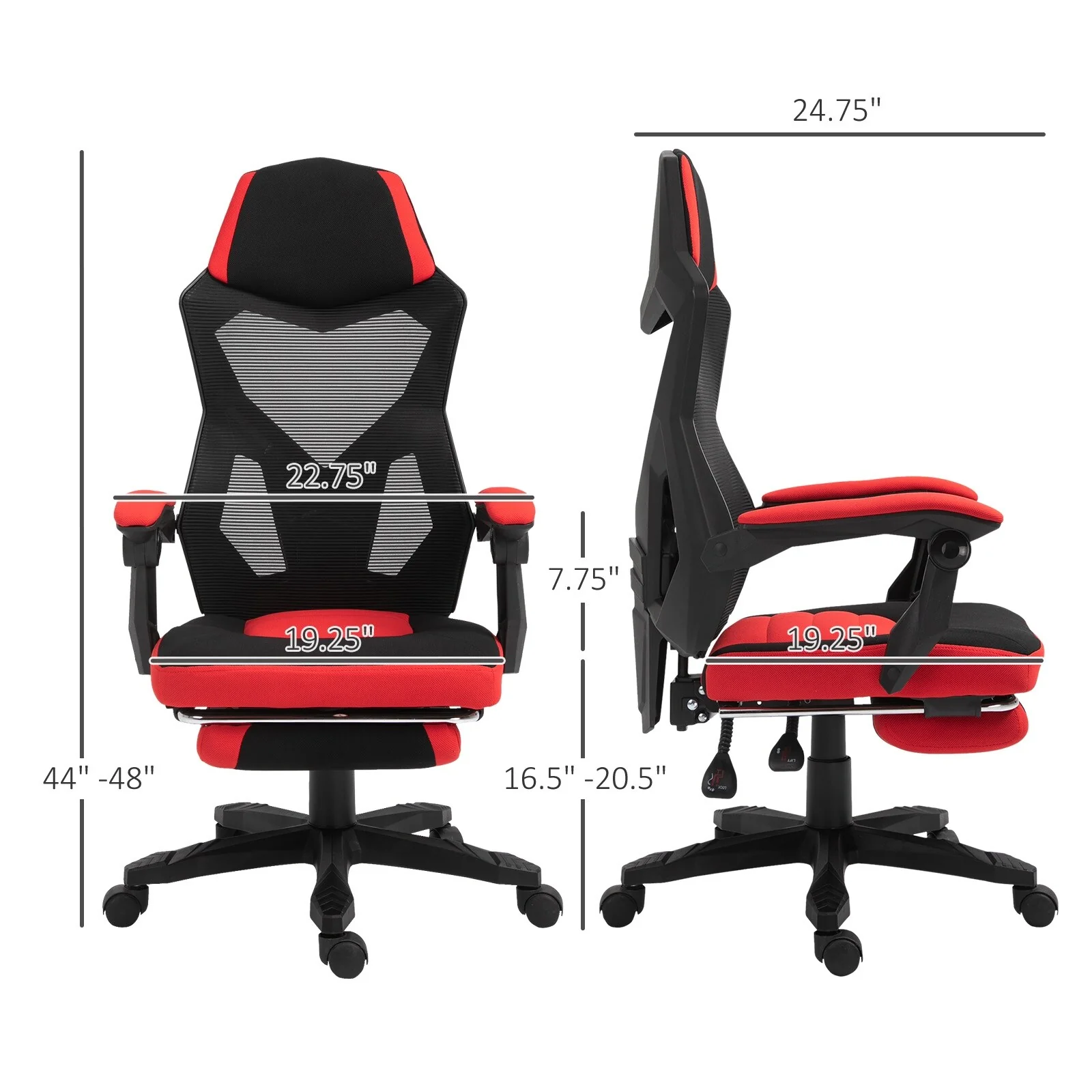 Gaming Chair High Back Armchair Computer Desk Chair Ergonomic Office Chair Recliner with Footrest and Lumbar Support