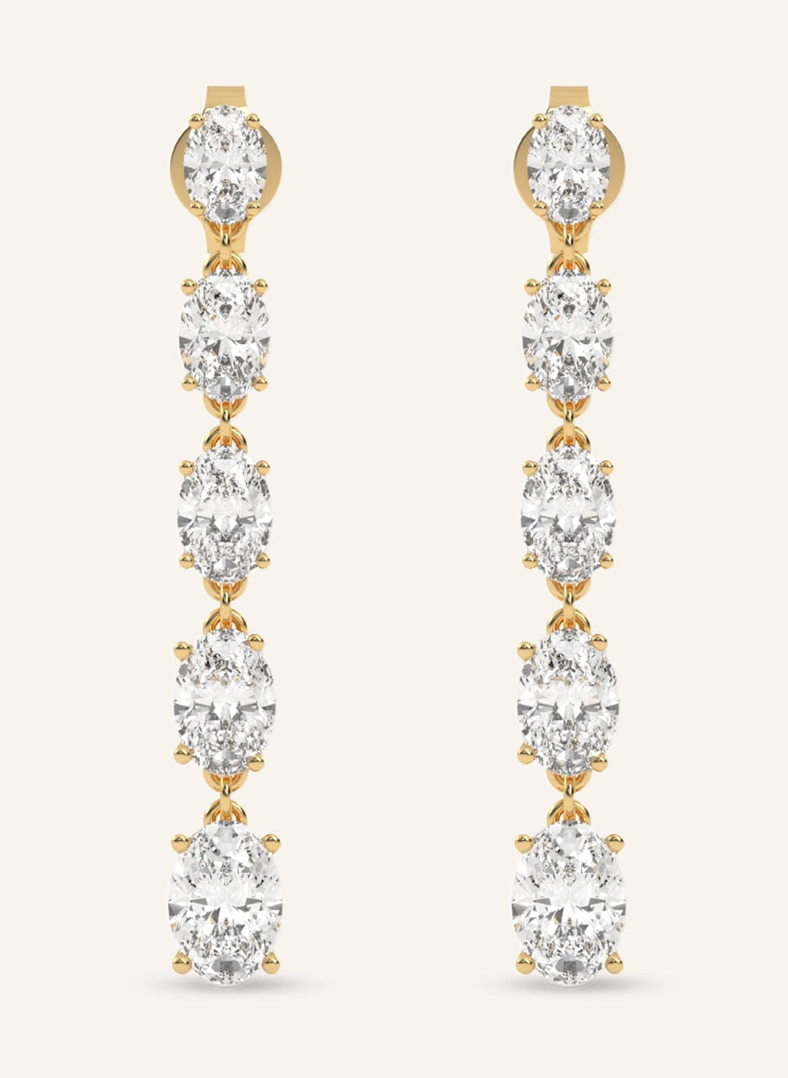 VEYNOU Ohrhänger ARDEN aus 14 Karat Gelbgold und 3,60ct. Lab-Grown Diamanten