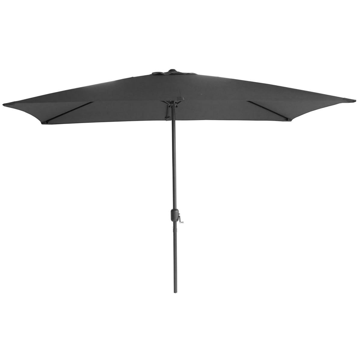 - Parasol Rectangulaire Gris Foncé 2x3m - Acier