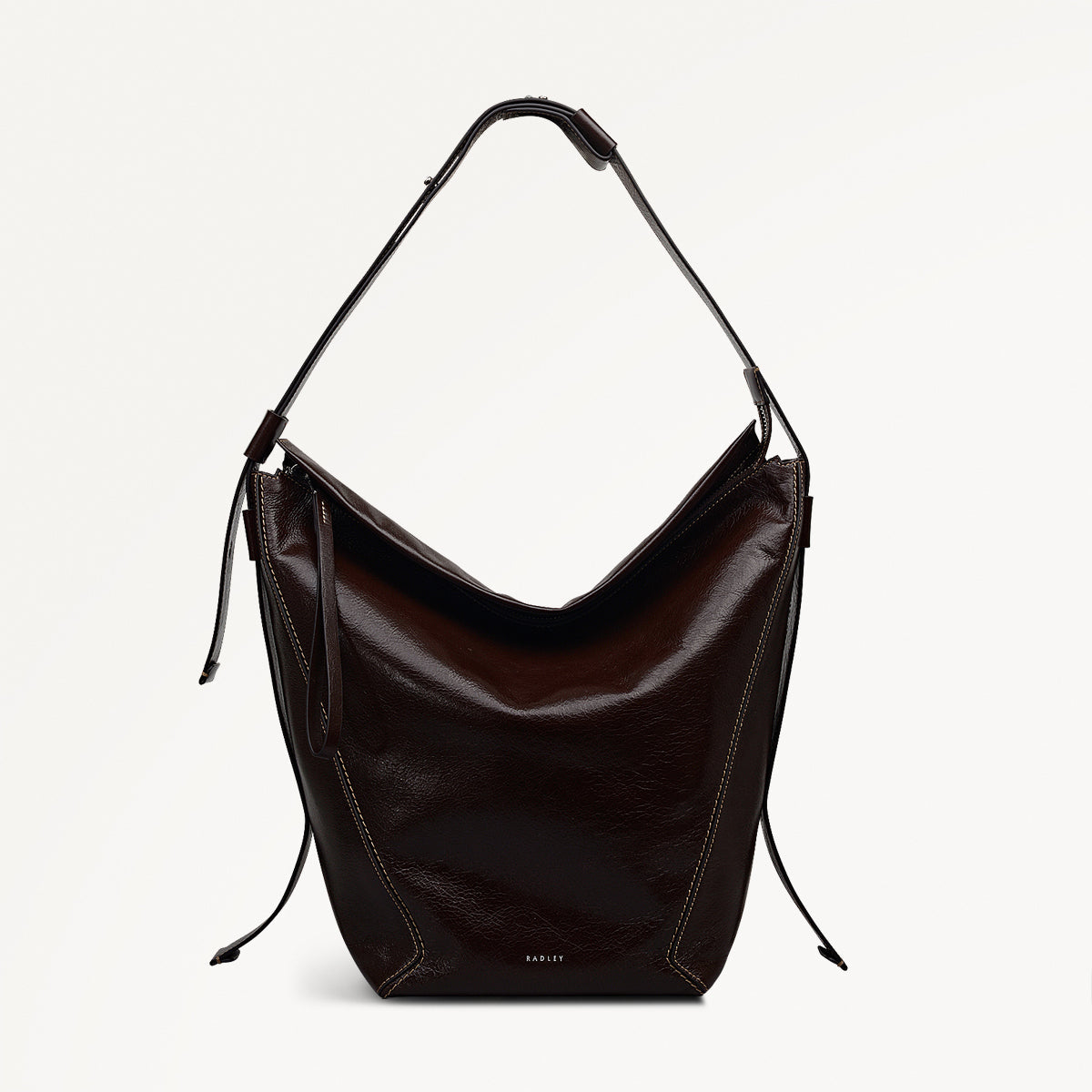 De Beauvoir - High Shine Large Ziptop Shoulder Bag - RHE27905