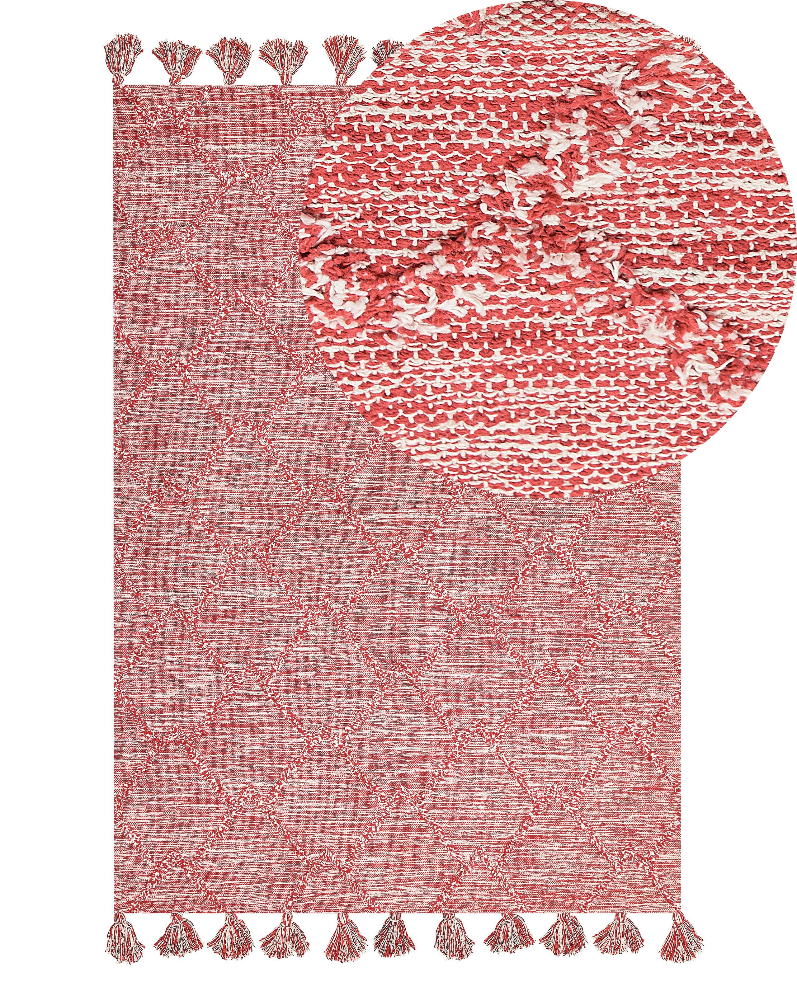 Dywan bawełniany 140x200 cm czerwony