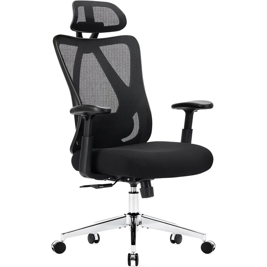 Home Office Desk Chair, Ergonomic Rolling Work Swivel High Back - 27.56D x 26.77W x 46.46H