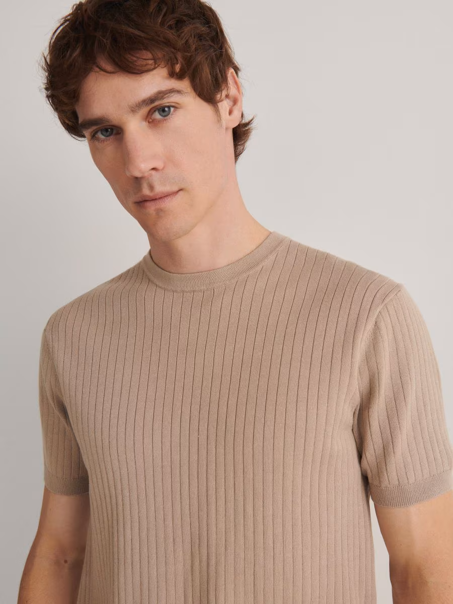 Regular Fit Rib Knit T-Shirt