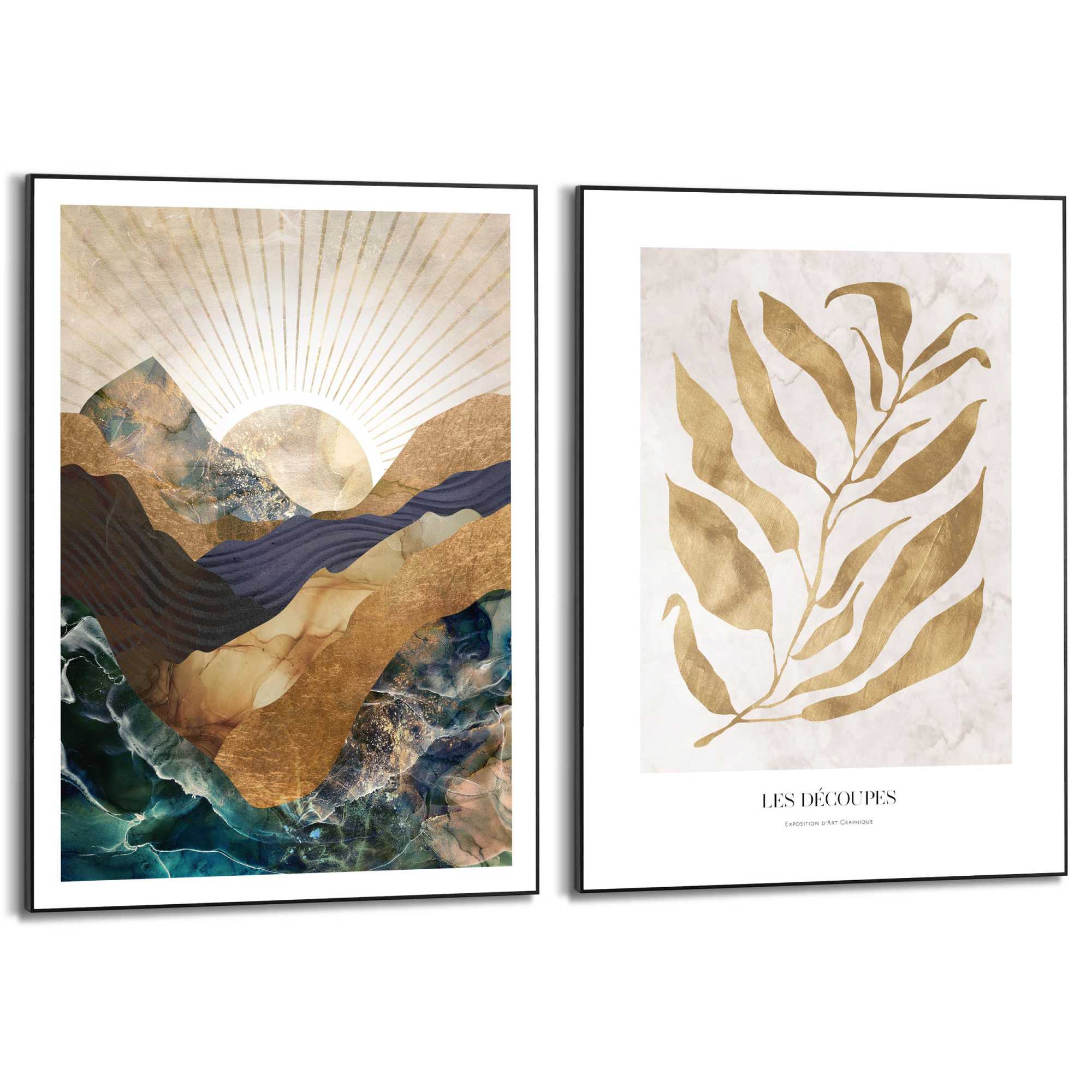 Reinders - Natuur met gouden twist - Schilderijen set 50x70 cm - Goudk