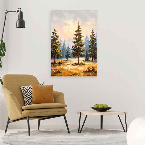 Feeby Obraz do salonu sypialni, Krajobraz Górski Drzewa Natura 40x60