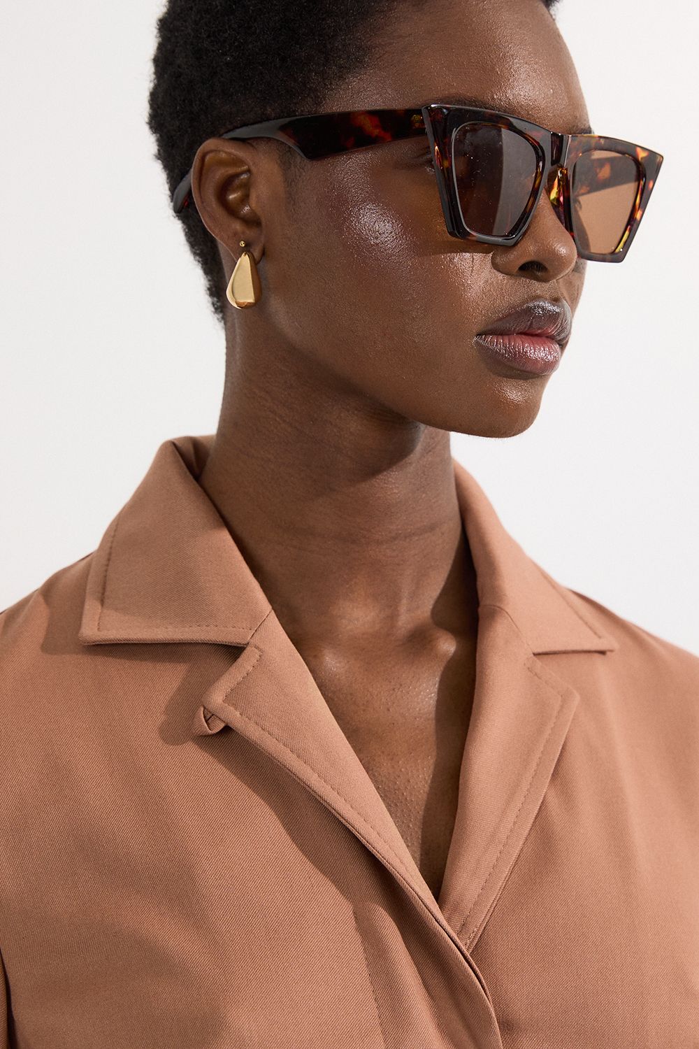 KarenMillen Soft Structured Tailored Shirt Mini Dress