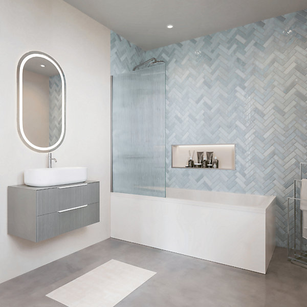 Pare bain gauche AURYS Raywall chromée