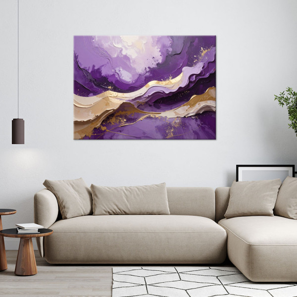 Obraz do salonu sypialni biura, Abstrakcja imitacja farby fioletowy 30x20