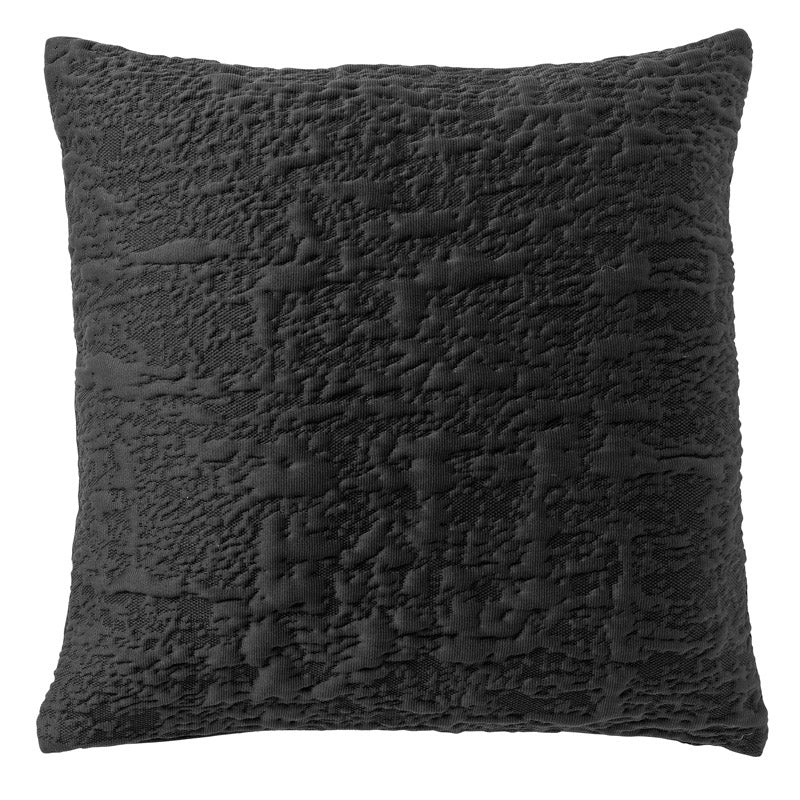 LYLA - Kussenhoes 45x45 cm - 3D - effen print - Raven - zwart