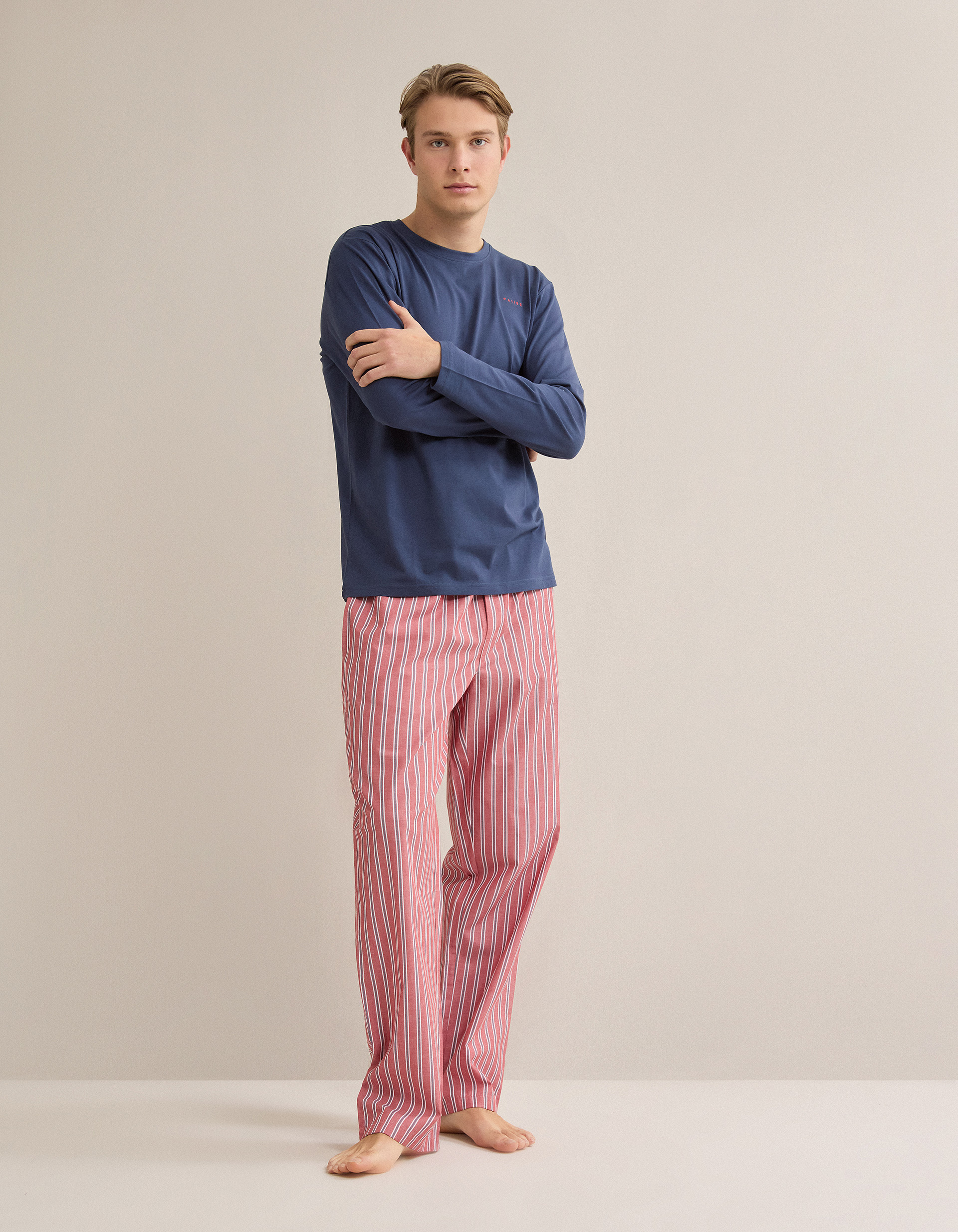 Pijama Riscas, Homem, Azul Escuro