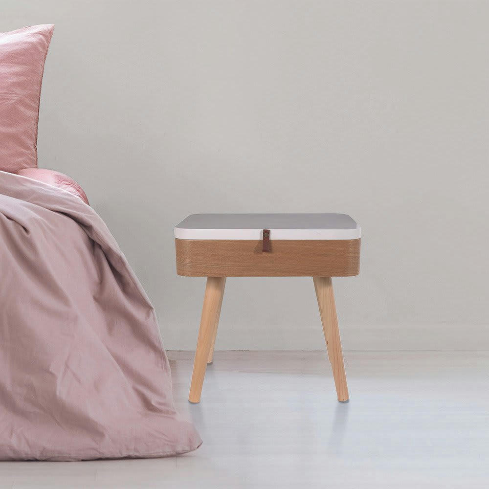 ELIN - Table de chevet blanche