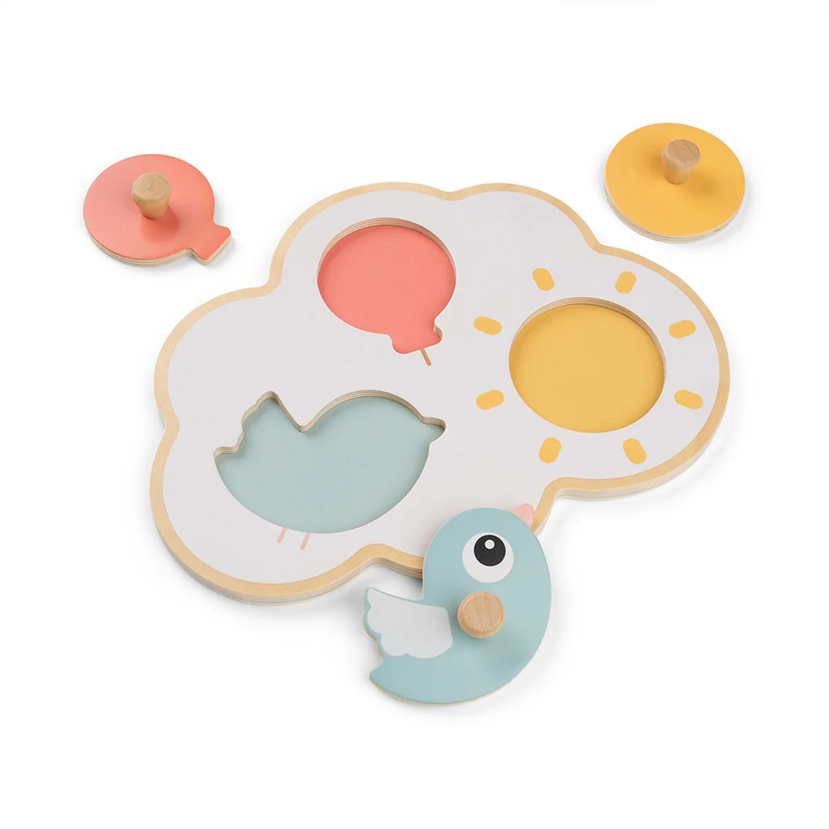 Done by Deer - Baby Aktivitätsspielzeug, Steckpuzzle, Happy Clouds, mehrfarbig