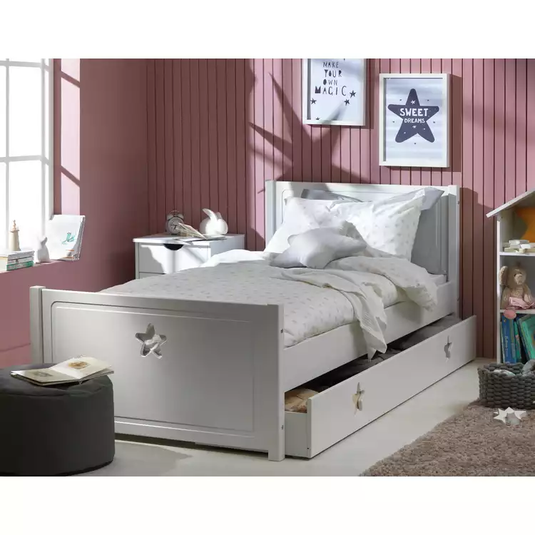 Habitat Stars Single Bed and Kids Mattress - White